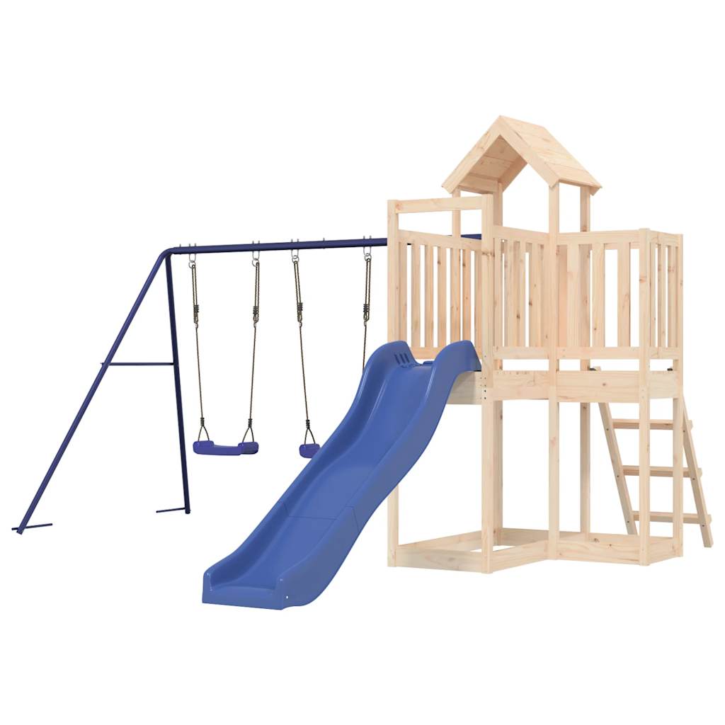 Slide 'n' Swing: Solid Pine Playhouse Adventure