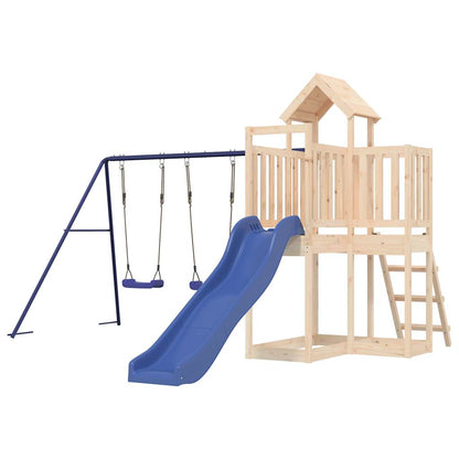 Slide 'n' Swing: Solid Pine Playhouse Adventure
