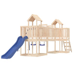 Nature's Retreat: Slide and Swings Playhouse in Solid Wood Pine Bliss