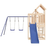 Nature's Retreat: Slide and Swings Playhouse in Solid Wood Pine Bliss