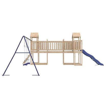 Nature's Retreat: Slide and Swings Playhouse in Solid Wood Pine Bliss