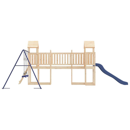 Nature's Retreat: Slide and Swings Playhouse in Solid Wood Pine Bliss