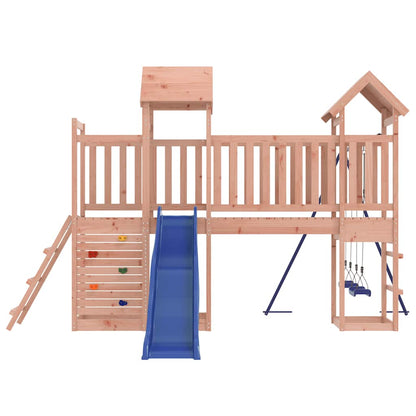 Ultimate Playhouse with Slide, Swings, Rockwall - Crafted from Solid Douglas Wood