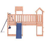 A Solid Wood Playhouse Adventure with Slide, Swings, and Rockwall