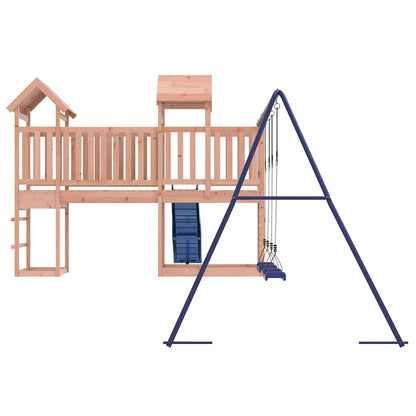A Solid Wood Playhouse Adventure with Slide, Swings, and Rockwall