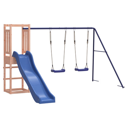 Whimsical Woodland Retreat: Playhouse, Slide, and Swings Combo