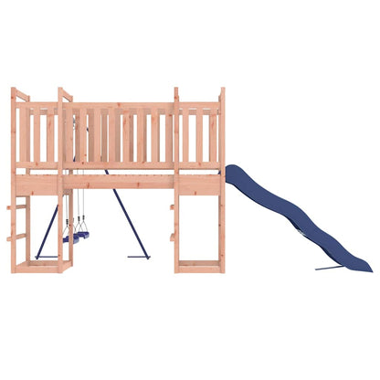 Woodland Adventure: Slide, Swings, and Solid Wood Playhouse
