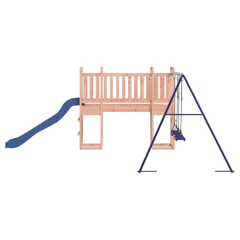 Woodland Adventure: Slide, Swings, and Solid Wood Playhouse