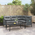 Functional Garden Corner Sofa Anthracite Steel Daily Living Essential Boho