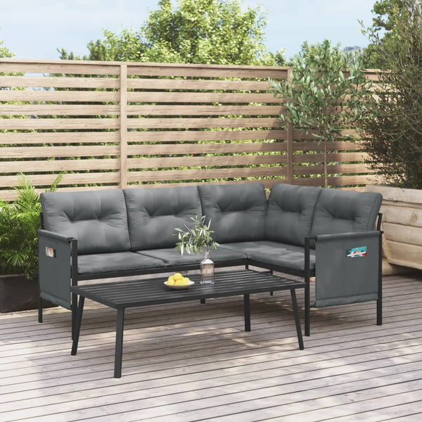  Functional Garden Corner Sofa Anthracite Steel Daily Living Essential Boho