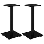 Speaker Stands Pair Tempered Glass Black | HomeAndLiving