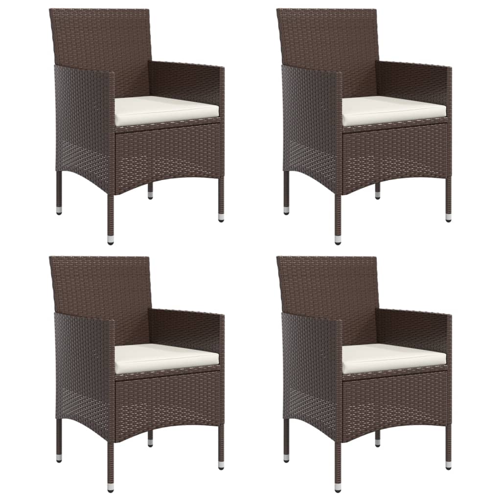 Chic Contrast Dining Delight: 5-Piece Garden Set in Grey and Black with Cushions