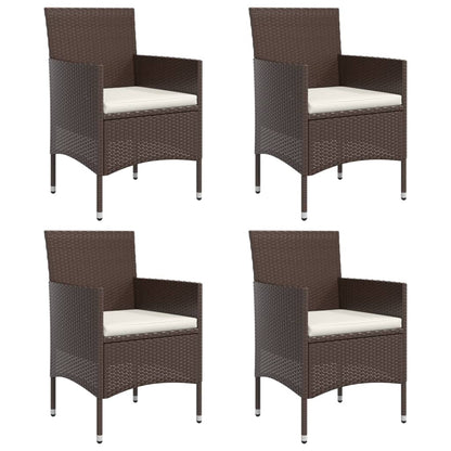 Chic Contrast Dining Delight: 5-Piece Garden Set in Grey and Black with Cushions