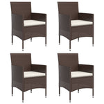 Chic Contrast Dining Delight: 5-Piece Garden Set in Grey and Black with Cushions