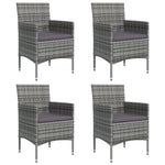 Modern Harmony: 5-Piece Garden Dining Set in Grey and Black with Plush Cushions