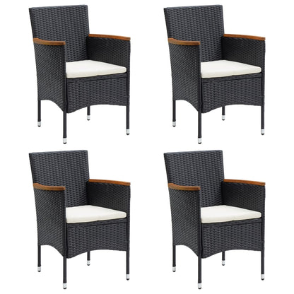 Sophisticated Harmony: 5-Piece Garden Dining Set in Grey and Black with Plush Cushions
