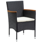 Sophisticated Harmony: 5-Piece Garden Dining Set in Grey and Black with Plush Cushions