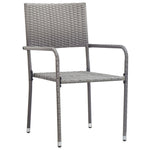 5 Piece Garden Dining Set Grey - Poly Rattan