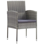 5 Piece Garden Dining Set with Cushions- Anthracite Poly Rattan