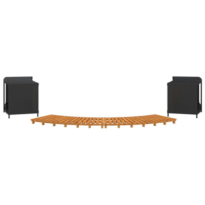 Tropical Oasis: Black Poly Rattan Hot Tub Surround with Solid Wood Acacia Accents