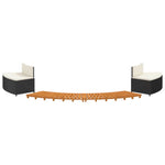 Elegant Retreat: Black Poly Rattan Hot Tub Enclosure with Solid Acacia Wood Accents