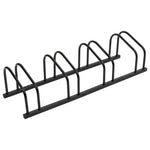 CycleCrest Quad: Stylish Black Steel Bike Rack for 4 Bikes