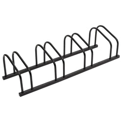 CycleCrest Quad: Stylish Black Steel Bike Rack for 4 Bikes