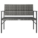 Rattan Bliss Duo: Grey 2-Seater Garden Bench with Cushion