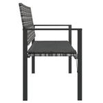 Rattan Bliss Duo: Grey 2-Seater Garden Bench with Cushion