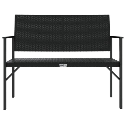 Rattan Majesty: Black 2-Seater Garden Bench