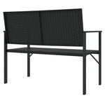 Rattan Majesty: Black 2-Seater Garden Bench