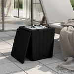 Versatile Opulence: Black Polypropylene Garden Table with Detachable Lid