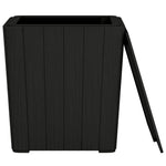 Versatile Opulence: Black Polypropylene Garden Table with Detachable Lid