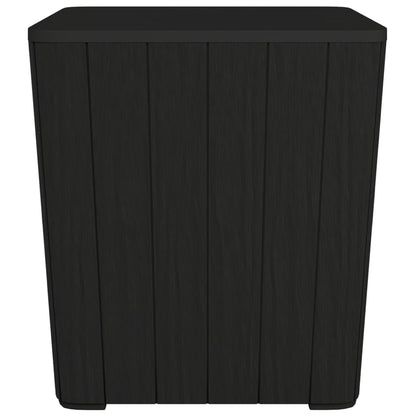 Versatile Opulence: Black Polypropylene Garden Table with Detachable Lid