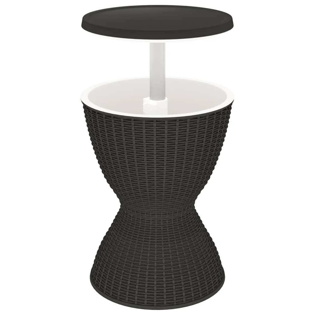 Chill & Serve: Black Polypropylene 3-in-1 Ice Cooler Table for Ultimate Refreshment