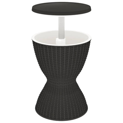 Chill & Serve: Black Polypropylene 3-in-1 Ice Cooler Table for Ultimate Refreshment