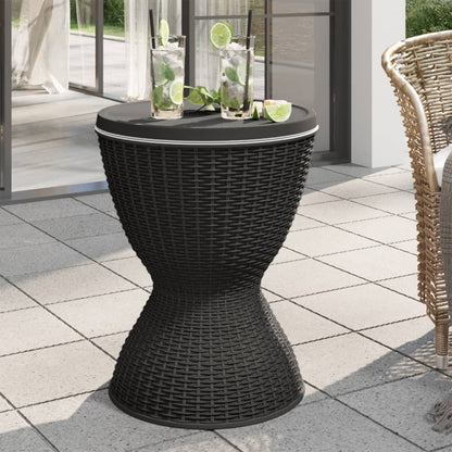 Chill & Serve: Black Polypropylene 3-in-1 Ice Cooler Table for Ultimate Refreshment