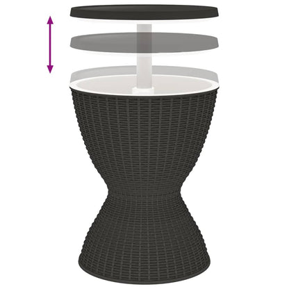 Chill & Serve: Black Polypropylene 3-in-1 Ice Cooler Table for Ultimate Refreshment