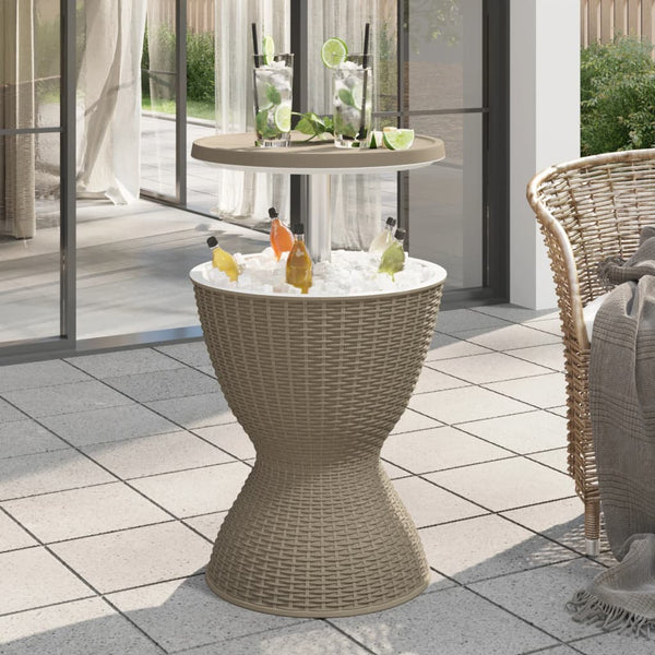  Elevate Your Entertaining: Light Brown Polypropylene 3-in-1 Ice Cooler Table