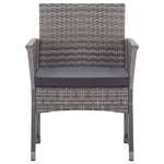 Garden Armchairs with Cushions 2 pcs Grey Poly Rattan