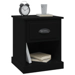 Shadowed Symphony: Set of 2 Black Engineered Wood Bedside Cabinets