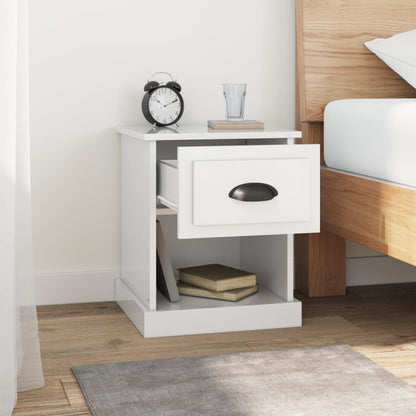 Shadowed Symphony: Set of 2 Black Engineered Wood Bedside Cabinets