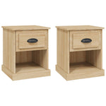 Shadowed Symphony: Set of 2 Black Engineered Wood Bedside Cabinets