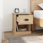 Shadowed Symphony: Set of 2 Black Engineered Wood Bedside Cabinets