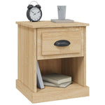 Shadowed Symphony: Set of 2 Black Engineered Wood Bedside Cabinets