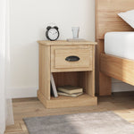 Shadowed Symphony: Set of 2 Black Engineered Wood Bedside Cabinets