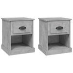 Shadowed Symphony: Set of 2 Black Engineered Wood Bedside Cabinets