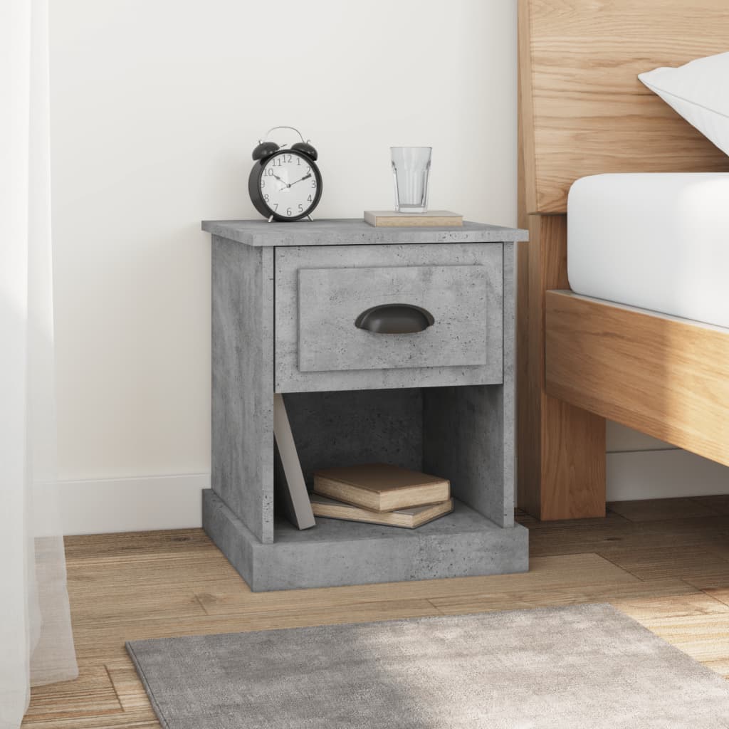 Shadowed Symphony: Set of 2 Black Engineered Wood Bedside Cabinets