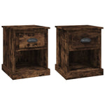 Shadowed Symphony: Set of 2 Black Engineered Wood Bedside Cabinets