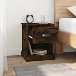 Shadowed Symphony: Set of 2 Black Engineered Wood Bedside Cabinets